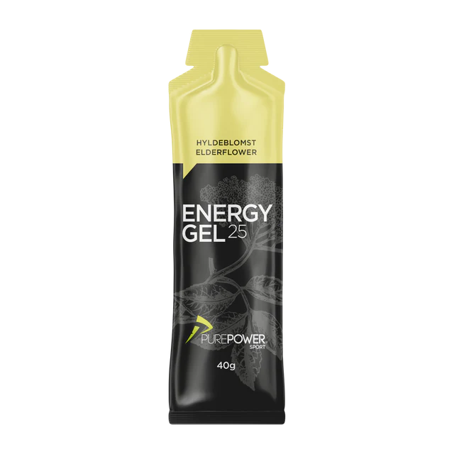 PurePower energigel med hyldeblomstsmag – ny model med lys gul top og moderne emballagedesign
