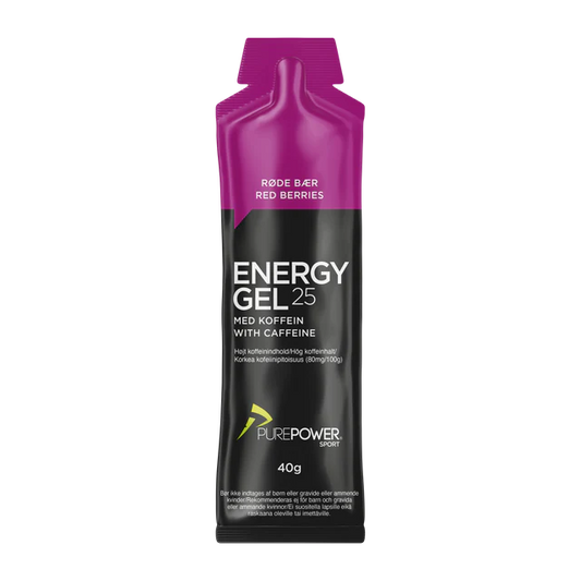 PurePower energigel med koffein – smag af røde bær, ny emballage