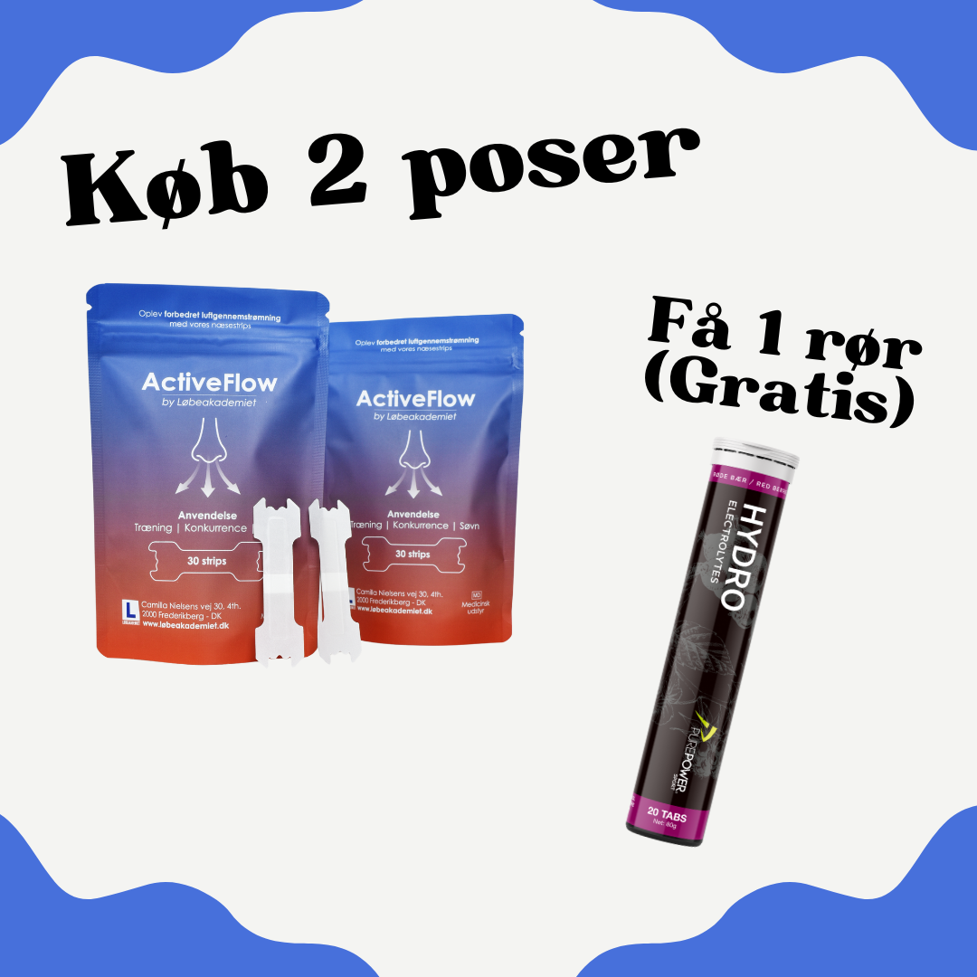 2 poser Næsestrips få 1 rør Hydro Tabs - Løbeakademiet