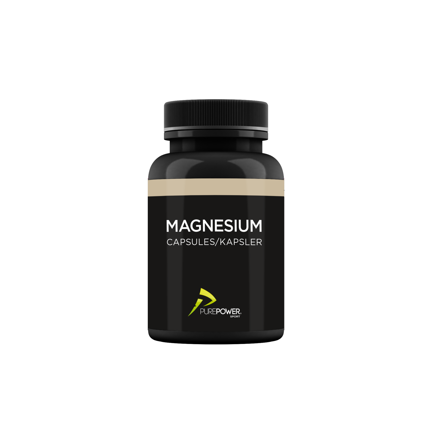 En beholder med Magnesium som har en sandfarvet stribe oppe ved toppen