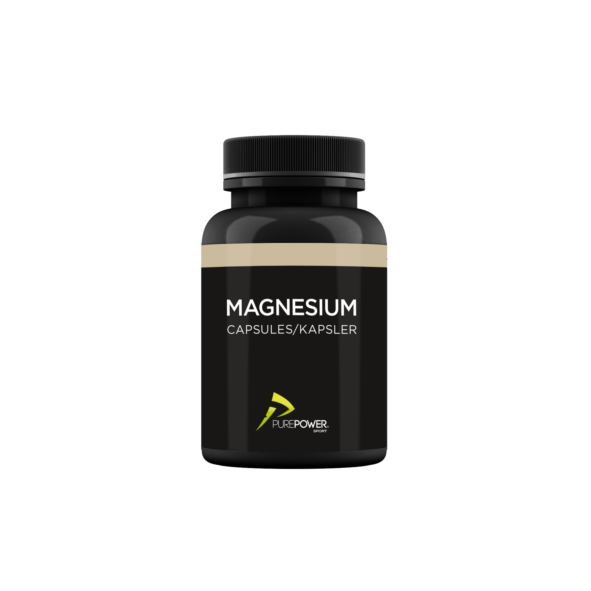 En beholder med Magnesium som har en sandfarvet stribe oppe ved toppen