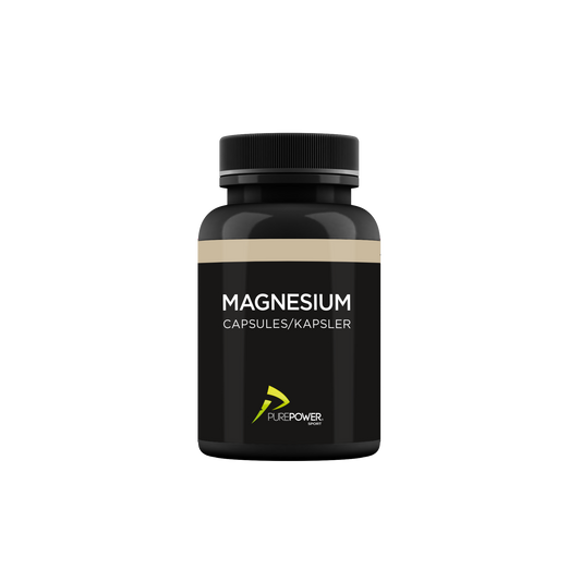En beholder med Magnesium som har en sandfarvet stribe oppe ved toppen
