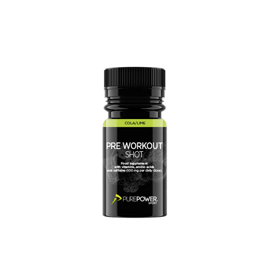 Pre Workout Shot (PWO) Cola/Lime 60 ml | PurePower - Løbeakademiet