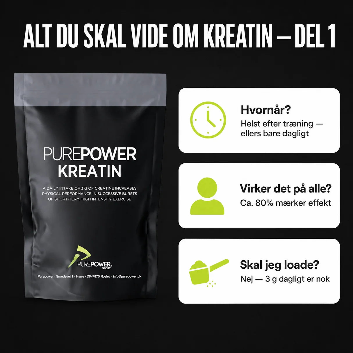 Kreatin Neutral 300 g - Løbeakademiet